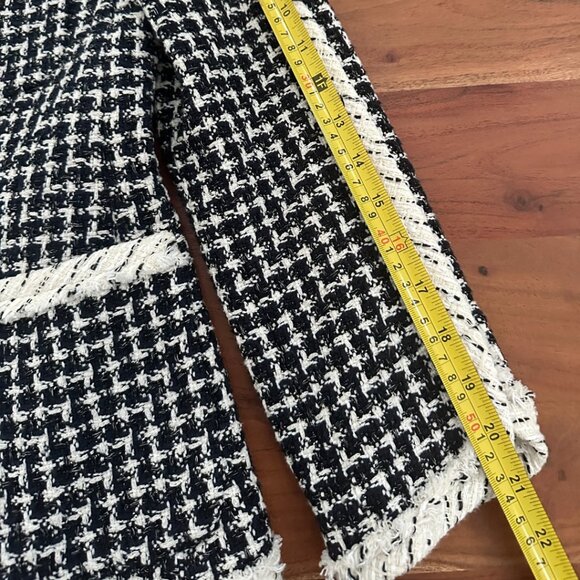 Rebecca Taylor Graphic Black/Ivory Tweed Jacket size 0 - Picture 6 of 7